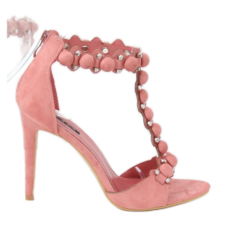 Sandałki na szpilce różowe GH-5A5733 Pink