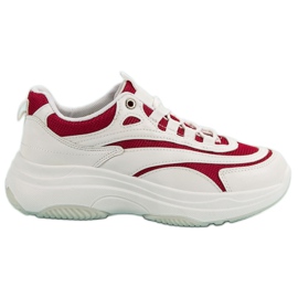 Biało-czerwone Sneakersy białe