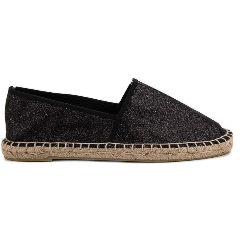 Cm Paris Brokatowe Czarne Espadryle