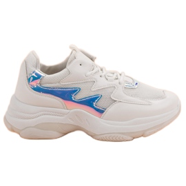 Kayla Białe Sneakersy Z Efektem Holo