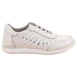 Kylie Białe Skórzane Półbuty