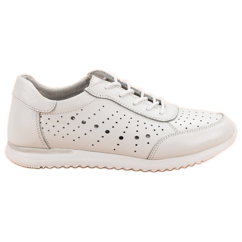 Kylie Białe Skórzane Półbuty