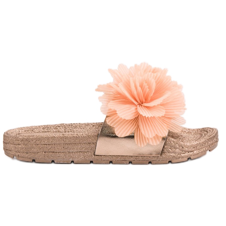 Seastar Pomarańczowe Klapki Z Kwiatami żółte