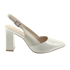 Sandały damskie na słupku Caprice 29604 szare