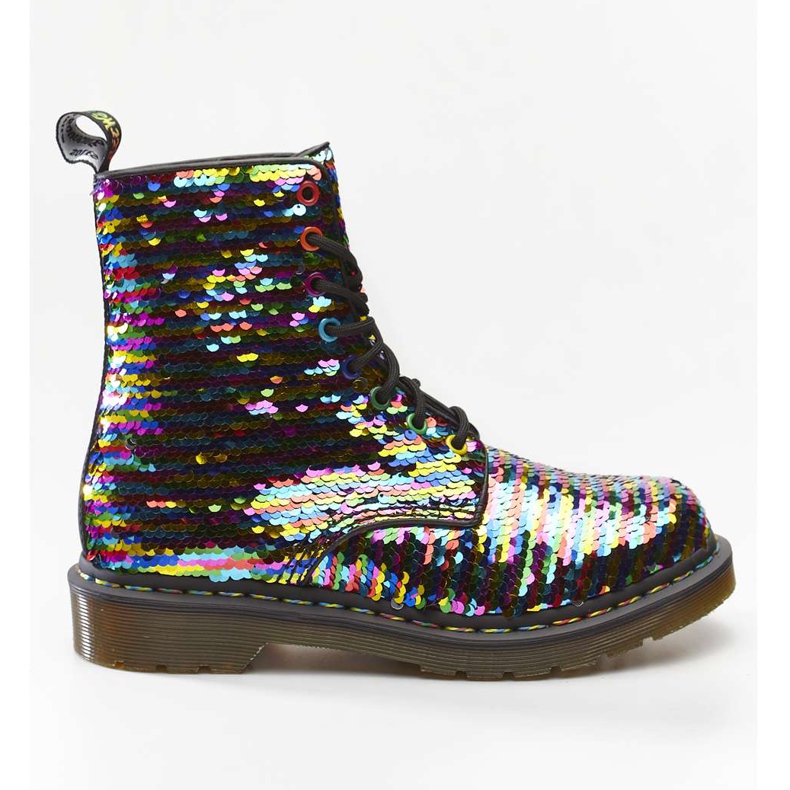 Dr. Martens 1460 Pascal Sequin Rainbow Multi Silver czarne