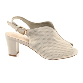 Sandały na słupku Sergio Leone 800 beżowy złoty