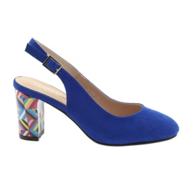 Sandały na słupku Sergio Leone 788 indigo mic niebieskie