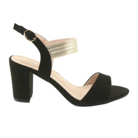 Sandały na słupku Filippo 817 czarne/złote żółte