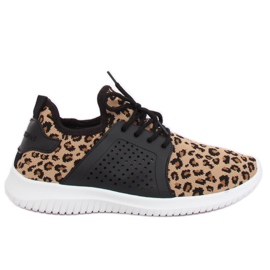Buty sportowe leopard 7758-Y Leopard Print brązowe