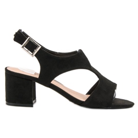 Queen Vivi Zamszowe Sandałki czarne