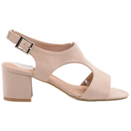 Queen Vivi Zamszowe Sandałki brązowe