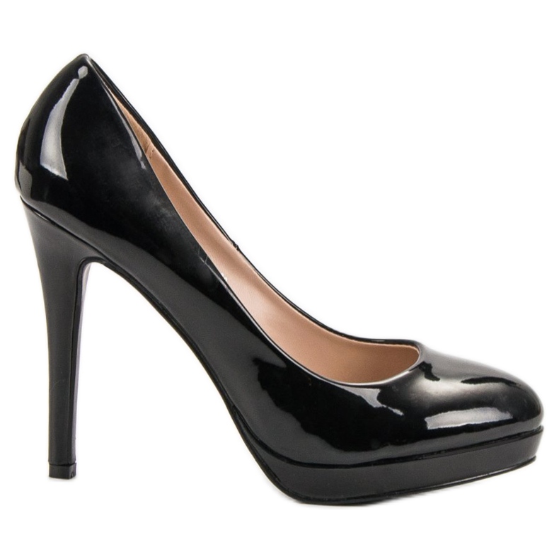 Small Swan Lakierowane Szpilki Na Platformie czarne