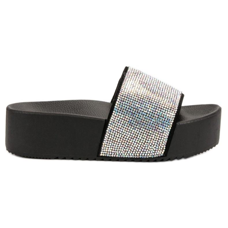 Marquiz Modne Klapki Na Platformie czarne szare