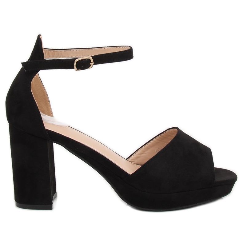 Sandałki na obcasie czarne 6952-GL Black