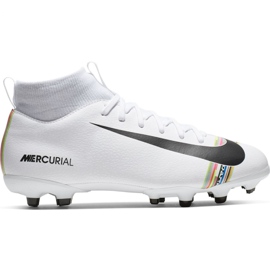Buty piłkarskie Nike Mercurial Superfly 6 Academy Mg Jr AJ3111-109 białe wielokolorowe