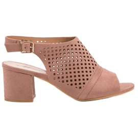 Casualowe Zabudowane Sandały różowe