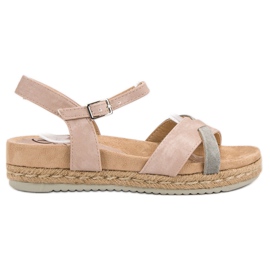 Kylie Sandały Espadryle różowe