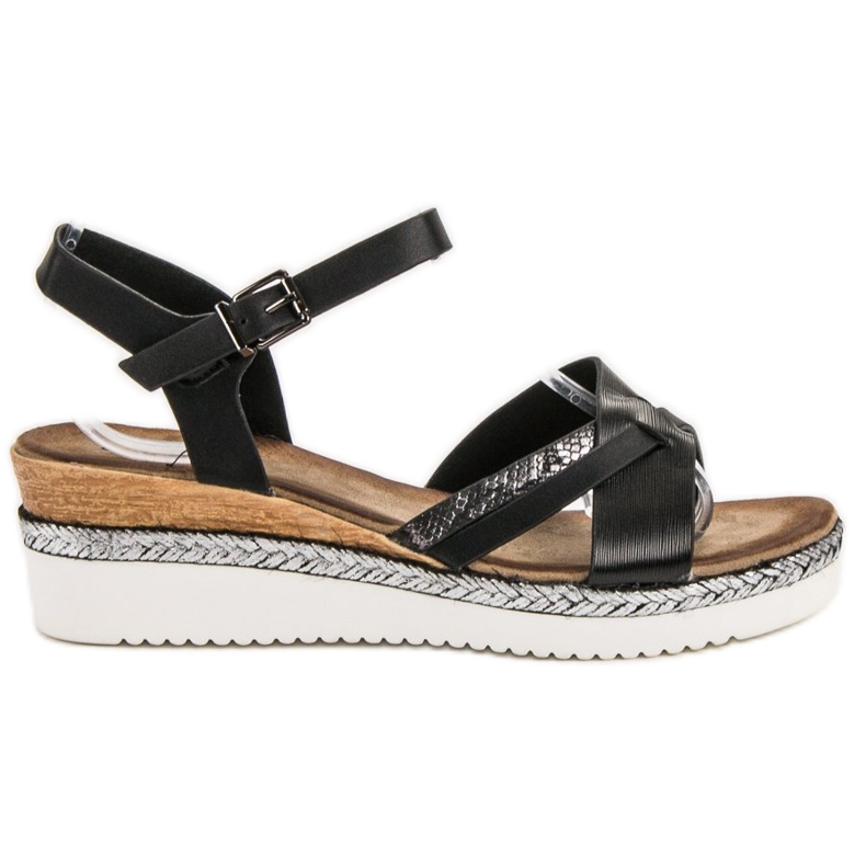 Evento Czarne Sandałki Na Koturnie