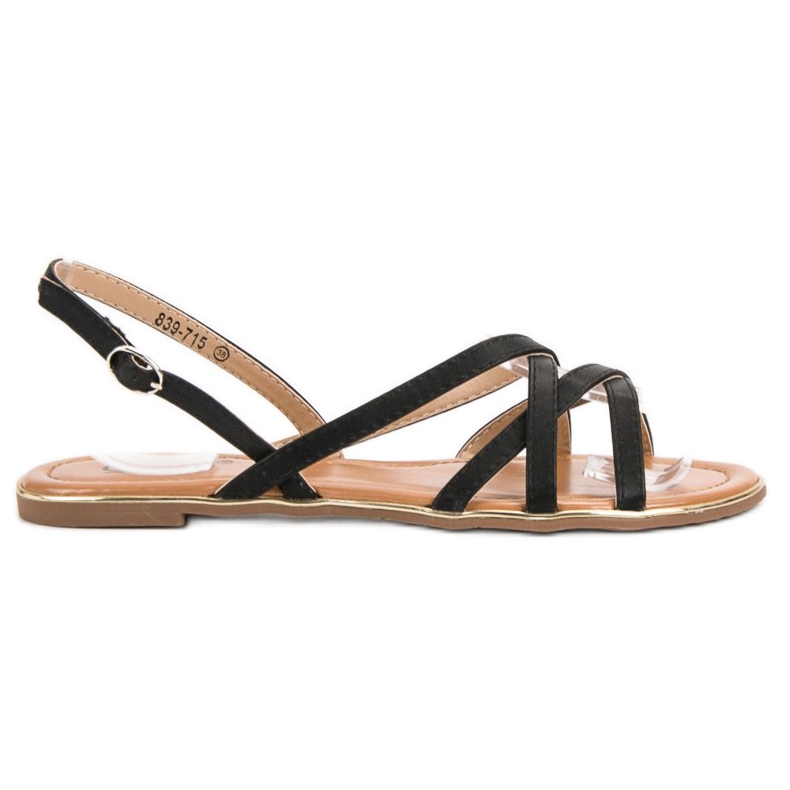 Cm Paris Czarne Sandałki