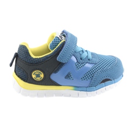Buty sportowe blue American Club ES35 niebieskie żółte granatowe