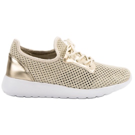 SHELOVET Buty Sportowe Z Siateczki żółte