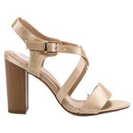 Kayla Seksowne Sandałki Na Słupku żółte