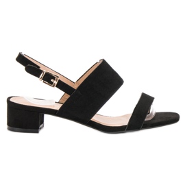 Small Swan Wygodne Sandały Na Obcasie czarne