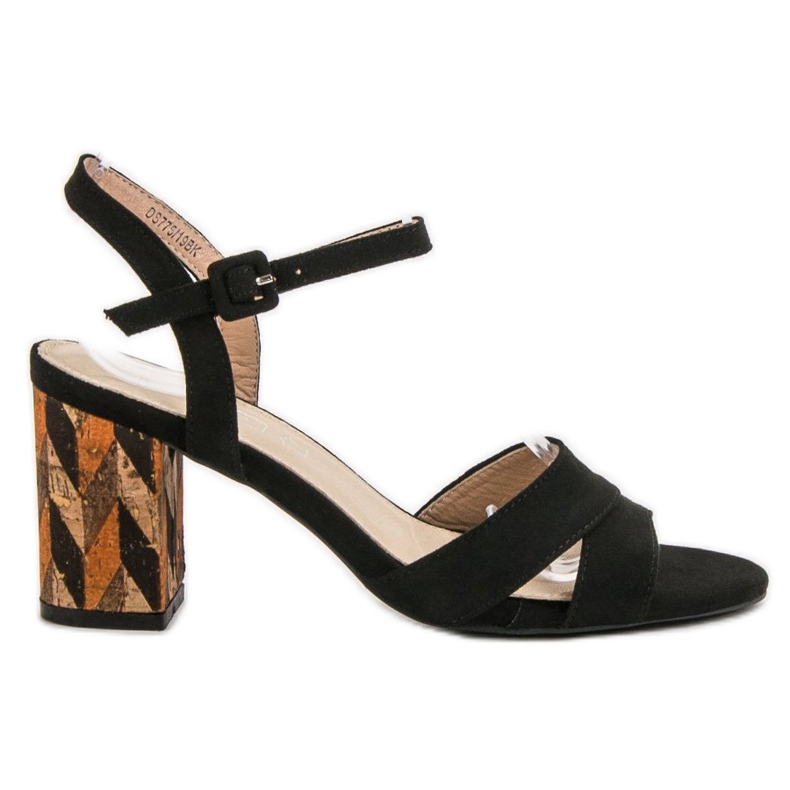 Filippo Sandałki Na Korkowym Obcasie czarne