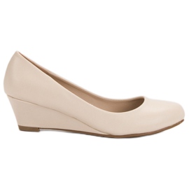 Small Swan Czółenka Na Koturnie brązowe