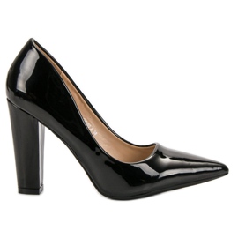 SHELOVET Lakierowane Czółenka czarne