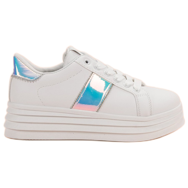 SHELOVET Białe Obuwie Na Platformie