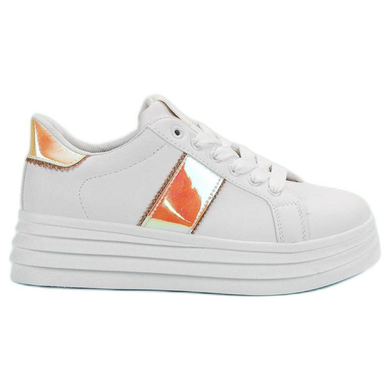 SHELOVET Białe Obuwie Na Platformie