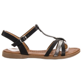 Small Swan Casualowe Sandały czarne