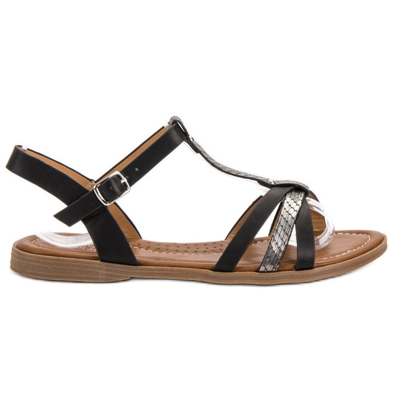 Small Swan Casualowe Sandały czarne