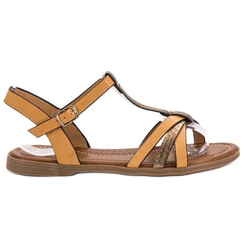 Small Swan Casualowe Sandały brązowe