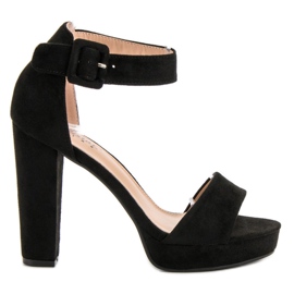 Seastar Seksowne Sandałki Na Platformie czarne