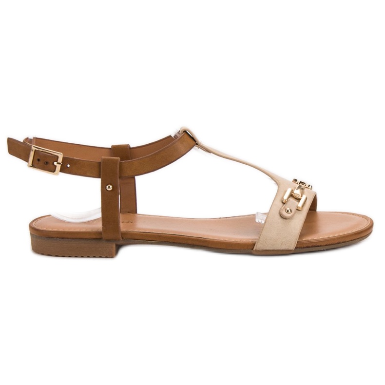 Small Swan Casualowe Sandały brązowe