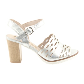 M.Daszyński Sandały srebrne słupek Daszyński 1846 szare