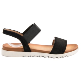 Primavera Czarne Sandałki Z Gumką