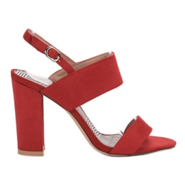 SHELOVET Czerwone Sandałki Na Słupku