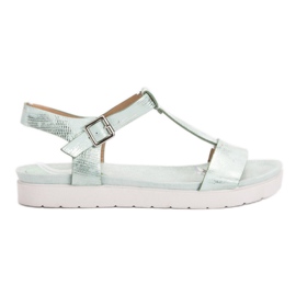 SHELOVET Miętowe Sandałki zielone