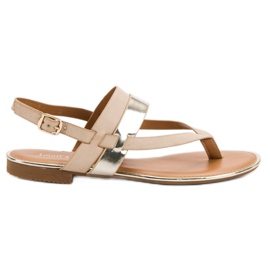 Small Swan Sandały Japonki brązowe