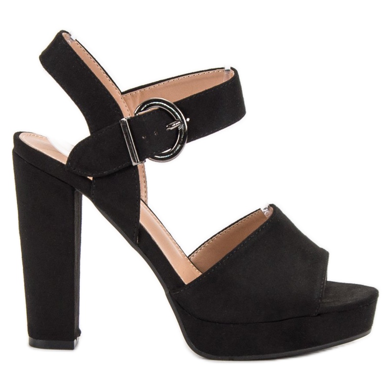 SHELOVET Czarne Sandałki Na Platformie
