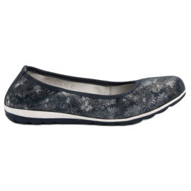 Filippo Skórzane Baleriny niebieskie