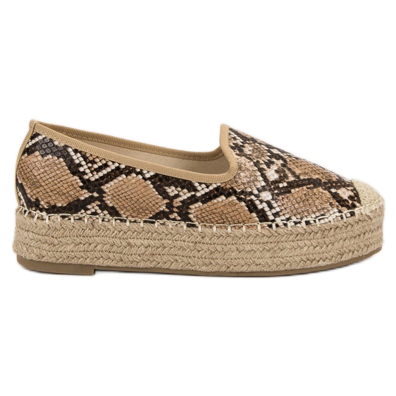 Best Shoes Lordsy Na Platformie brązowe