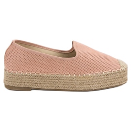 Best Shoes Lordsy Na Platformie różowe