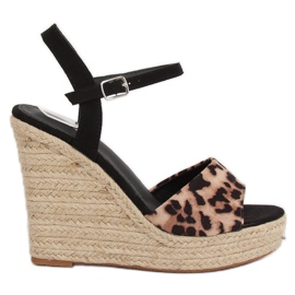 Espadryle na koturnie leopard LL-190 Leopard brązowe