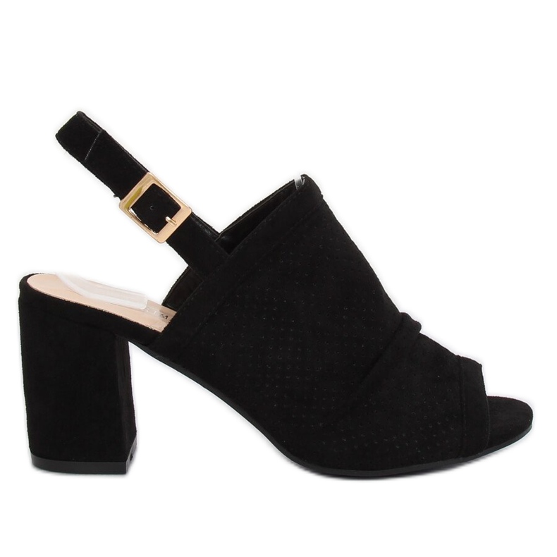 Sandałki na obcasie czarne JM5840N Negro