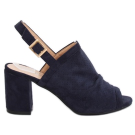 Sandałki na obcasie granatowe JM5840N Azul Marino