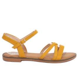 Sandałki damskie żółte S55 Yellow